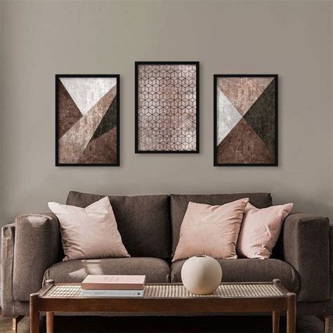 Kit De Quadros Elegance Brown II Pirilampo Decor Wall Art Living