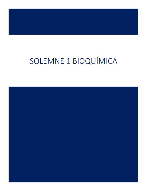 Solemne Bioqu Mica Solemne Bioqu Mica Contenido Biomol Culas