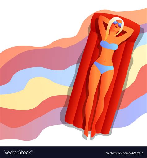 Girl In Bikini Sunbath And Relax Royalty Free Vector Image