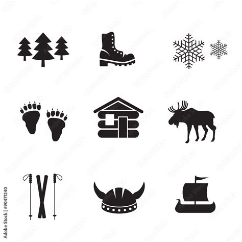 Norway icon set. Vector art. Stock Vector | Adobe Stock