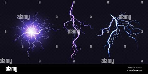 Electric Ball And Lightning Strike Impact Place Plasma Sphere Or