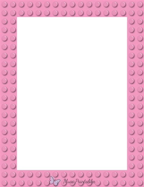 Printable Pink Toy Block Page Border