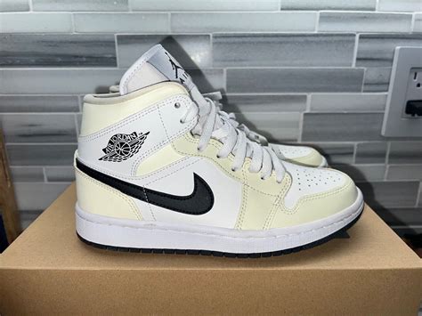 Nike Air Jordan 1 Mid Coconut Milk Womens Bq6472 1 Gem