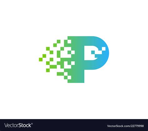 Pixel Letter P Logo Icon Design Royalty Free Vector Image