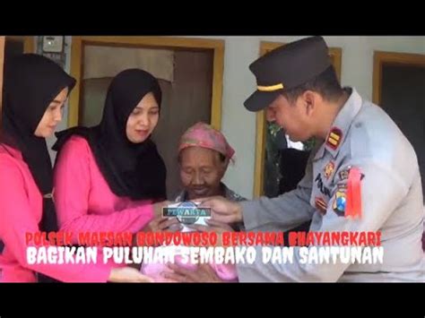 Polsek Maesan Bondowoso Bersama Bhayangkari Bagikan Puluhan Sembako Dan