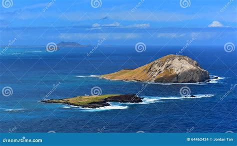 Aerial View of Rabbit Island and Kaohikaipu Island in Oahu Stock Photo ...