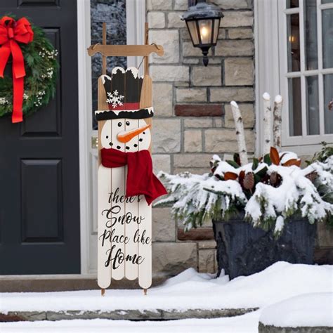 The Holiday Aisle® Christmas Snowman Porch Sign Wall Decor And Reviews