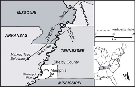 Study Area And New Madrid Seismic Zone Faults Download Scientific