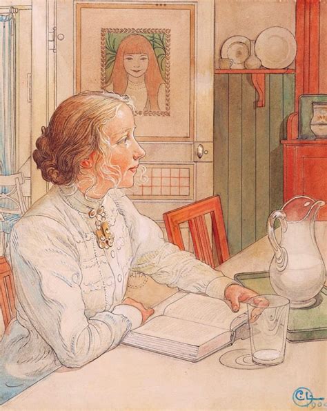 Carl Larsson Art Print Of Daughter Reading Swedish Interior Swedish