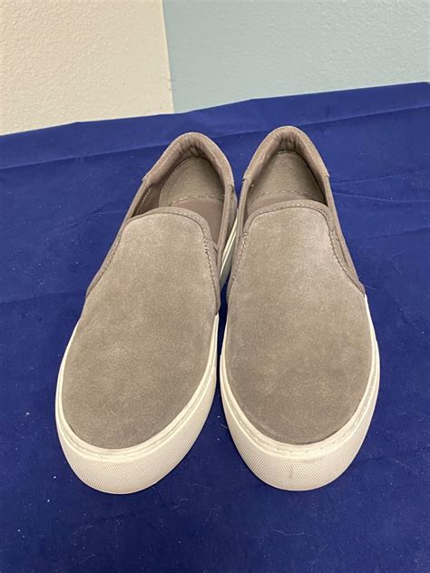 Women S Light Grey Suede With White Soles Slip On Ugg Brand Tennis