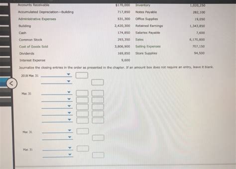 Solved Closing Entries Net Income On March The Chegg