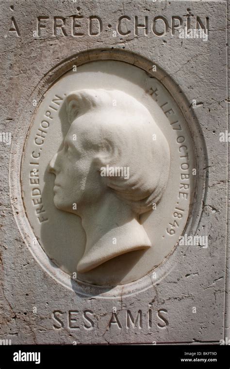 Frederic Chopin Memorial Sculpture On Tomb In Pere Lachaise Cemetery