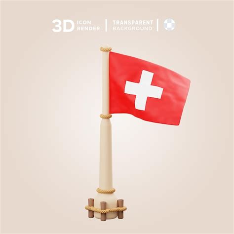 Premium Psd 3d Icon Switzerland Flag Ilustration