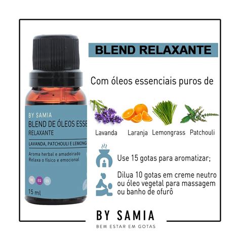 Blend de Óleos Essenciais Puros Relaxante By Samia Loja Vitadd