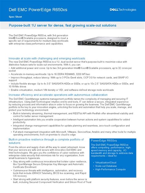 Dell EMC PowerEdge R350 Spec Sheet ES PDF Microprocesador, 51% OFF