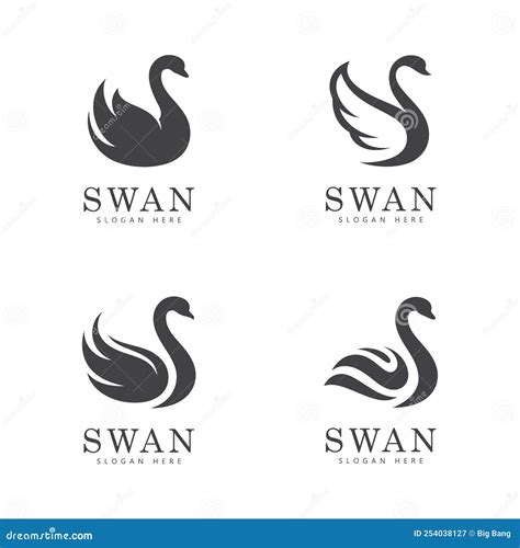 Swan Logo Vector Abstract Minimalist Logo Icon Swan Stock Vector