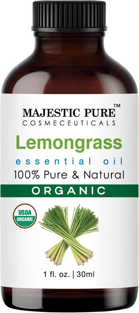 Majestic Pure Certified Usda Organic Lemongrass Essential Oil Carrier