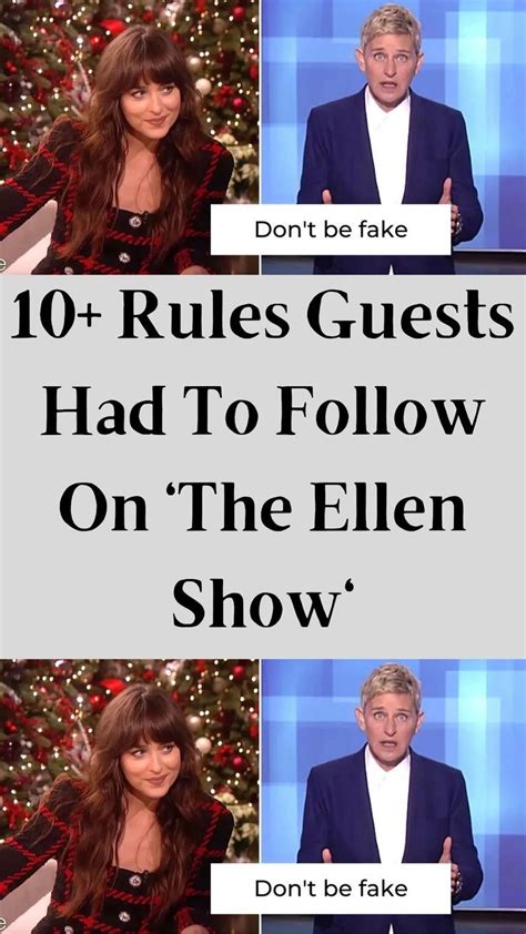 10 rules guests had to follow on the ellen show – Artofit