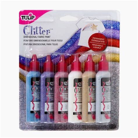 Tulip 17581 Dimensional Metallic Fabric Paint, 6-Pack (Glitter ...