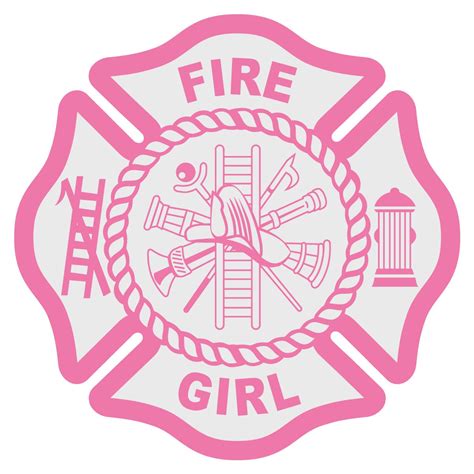 Female Firefighter Fire Girl Pink Maltese Cross Reflective | Etsy