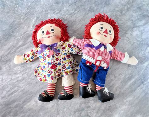 Vintage 1960s Raggedy Ann & Andy Dolls sold Together Antique Whimsical ...