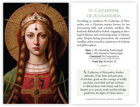 Holy Card St Catherine Of Alexandria