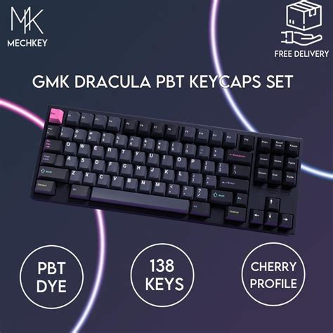 Gmk Dracula Pbt Dye Keycaps Set With Keys Fit For All Keyboards Oem