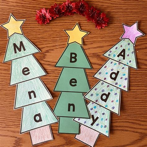 Christmas Tree Editable Name Craft - Simply Kinder Plus