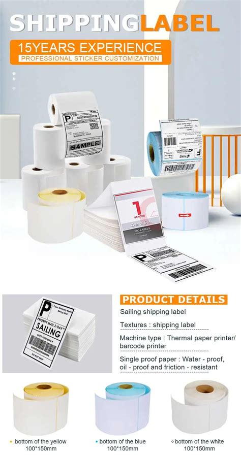 Factory Price White Blank X Shipping Label Waybill Adhesive Sticker