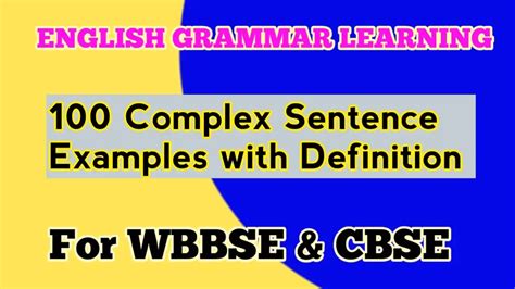 complex sentence examples answers  definitions