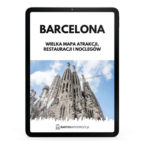 Barcelona Wielka Mapa Atrakcji Zabytk W Restauracji I Nocleg W