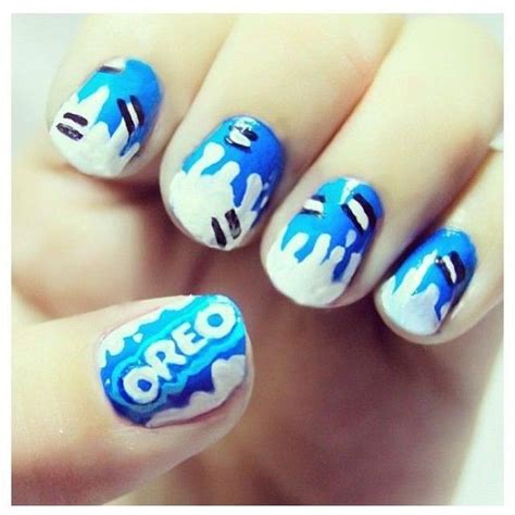 Oreo Nails Nails Liked On Polyvore Featuring Beauty Products Nail Care