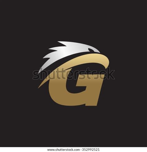 Letter G Eagle Head Silver Gold Stock Vector Royalty Free 352992521