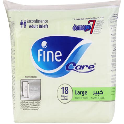 Fine Care Adult Briefs Large 18 Diapers