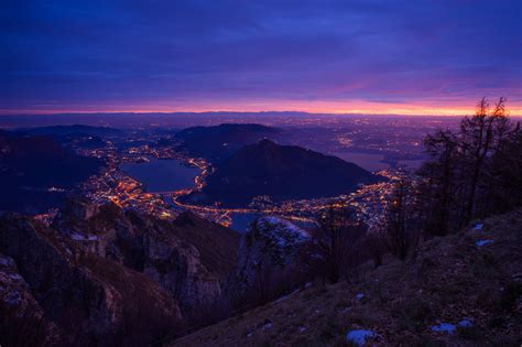 Papel De Parede Cidade Noturna Vista De Cima Noite X