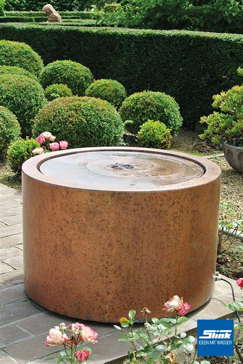 Gartenbrunnen Terrassenbrunnen Kupfer Rundtisch Bayonne