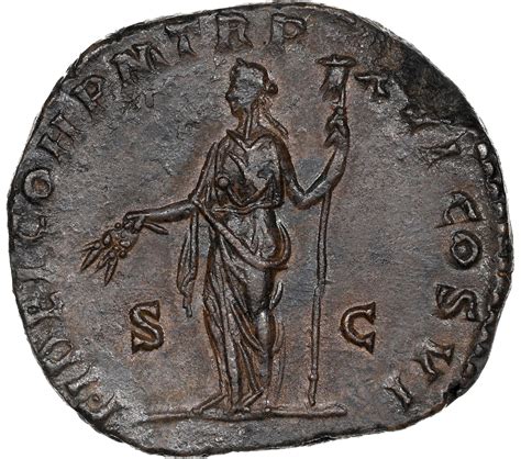 Sestertius Commodus Fidei Coh P M Tr P Xvi Cos Vi S C Fides