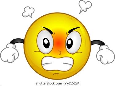 Illustration Smiley Fuming Anger Stock Vector Royalty Free