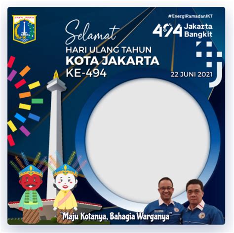 Foto Twibbon Hari Jadi Dirgahayu Dki Jakarta Ke Keren Dan Gratis