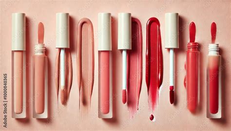Assorted Nude And Red Liquid Lipsticks With Swatches And Applicators