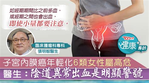 【女性癌症】子宮內膜癌年輕化6類女性屬高危 醫生：陰道異常出血是明顯警號