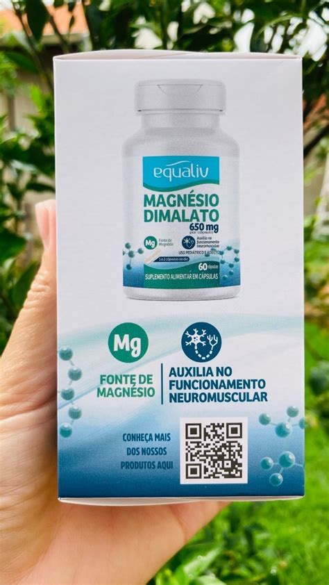 Magnésio Dimalato Equaliv 650 Mg 60 Cap Sem Gluten E Lactose