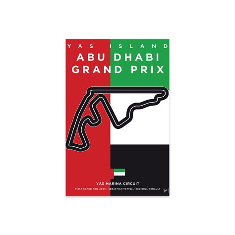 ICanvas F1 Yas Marina Race Track Minimal Poster By Chungkong No Frame