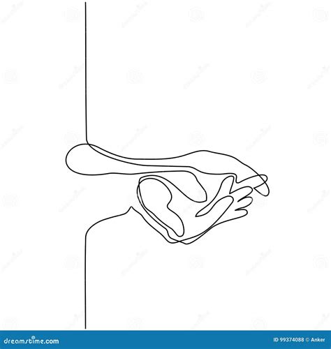 Hands Palms Together Stock Vector Illustration Of Lineart 99374088