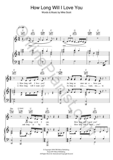 How Long Will I Love You The Waterboys Piano Sheet Music By Ellie Goulding At Onlinepianist