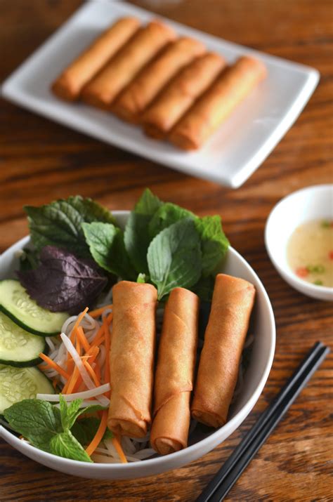 Vietnamese Egg Rolls & Rice Noodles Recipe (Bún Chả Giò)