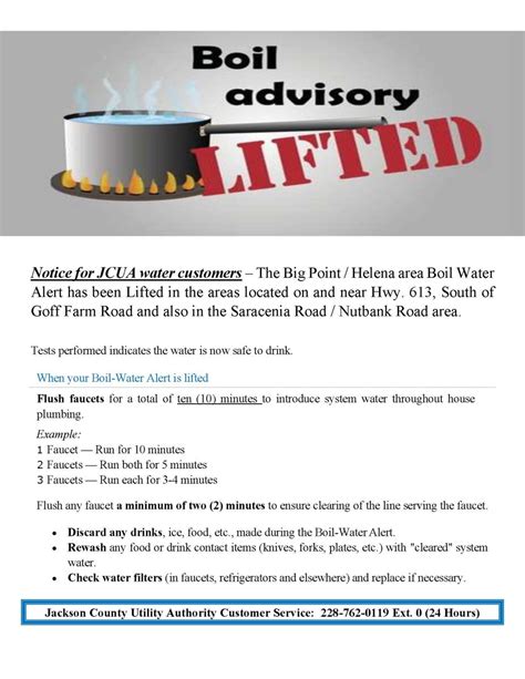 Boil Water Alerts Jackson County Utility Authority