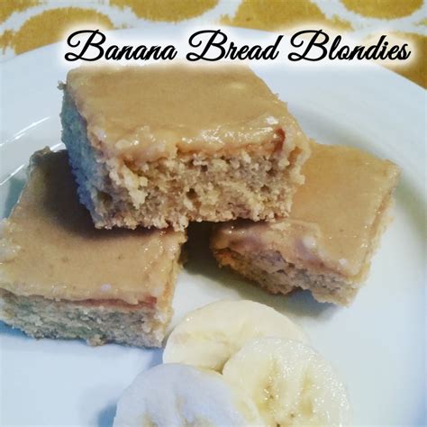 Banana Bread Blondies With Caramel Frosting