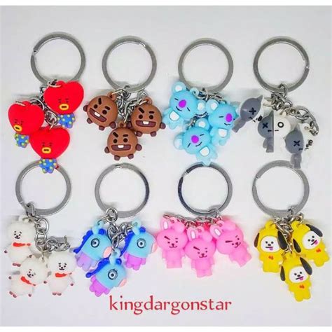 GANTUNGAN KUNCI KARAKTER BTS KPOP BT21 3 SUSUN KD11 Https Shope Ee