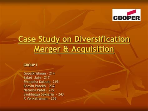 Ppt Case Study On Diversification Merger Acquisition Powerpoint